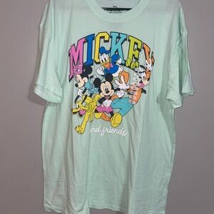 Mint Green Mickey and Friends Graphic T-Shirt XL BNWT